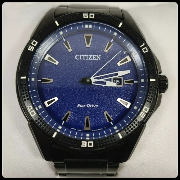 Citizen Eco-Drive Blue Dial Black IP Men's Watch - Picture 11 of 11